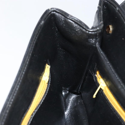 Christian Dior Vintage Chain Flap Shoulder Bag Leather, BLACK, LEATHER, Shoulder bag