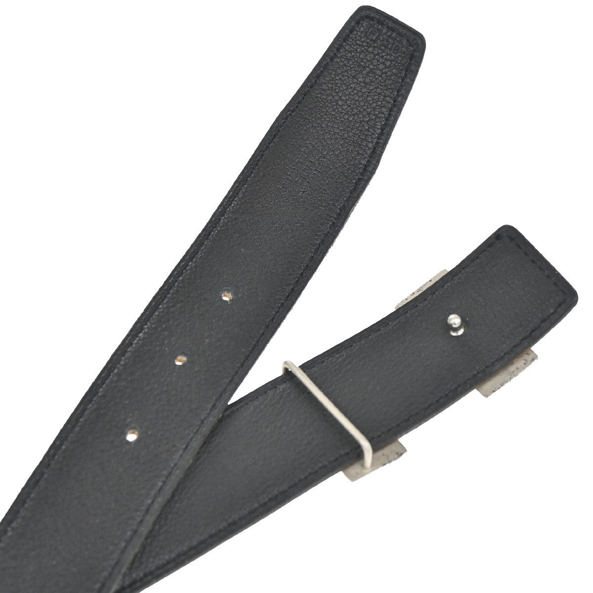 Hermes Constance Reversible Belt Leather, BLACK, LEATHER, Belts