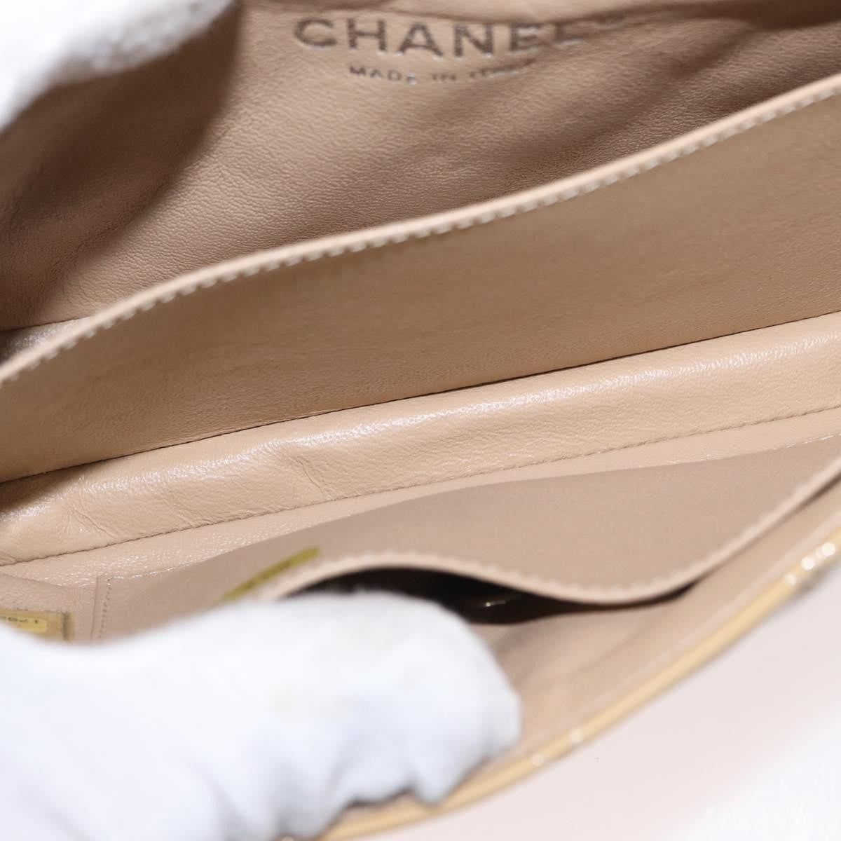 Chanel Vintage Classic Single Flap Bag Quilted Patent, YELLOW, PATENT_LEATHER, Shoulder bag