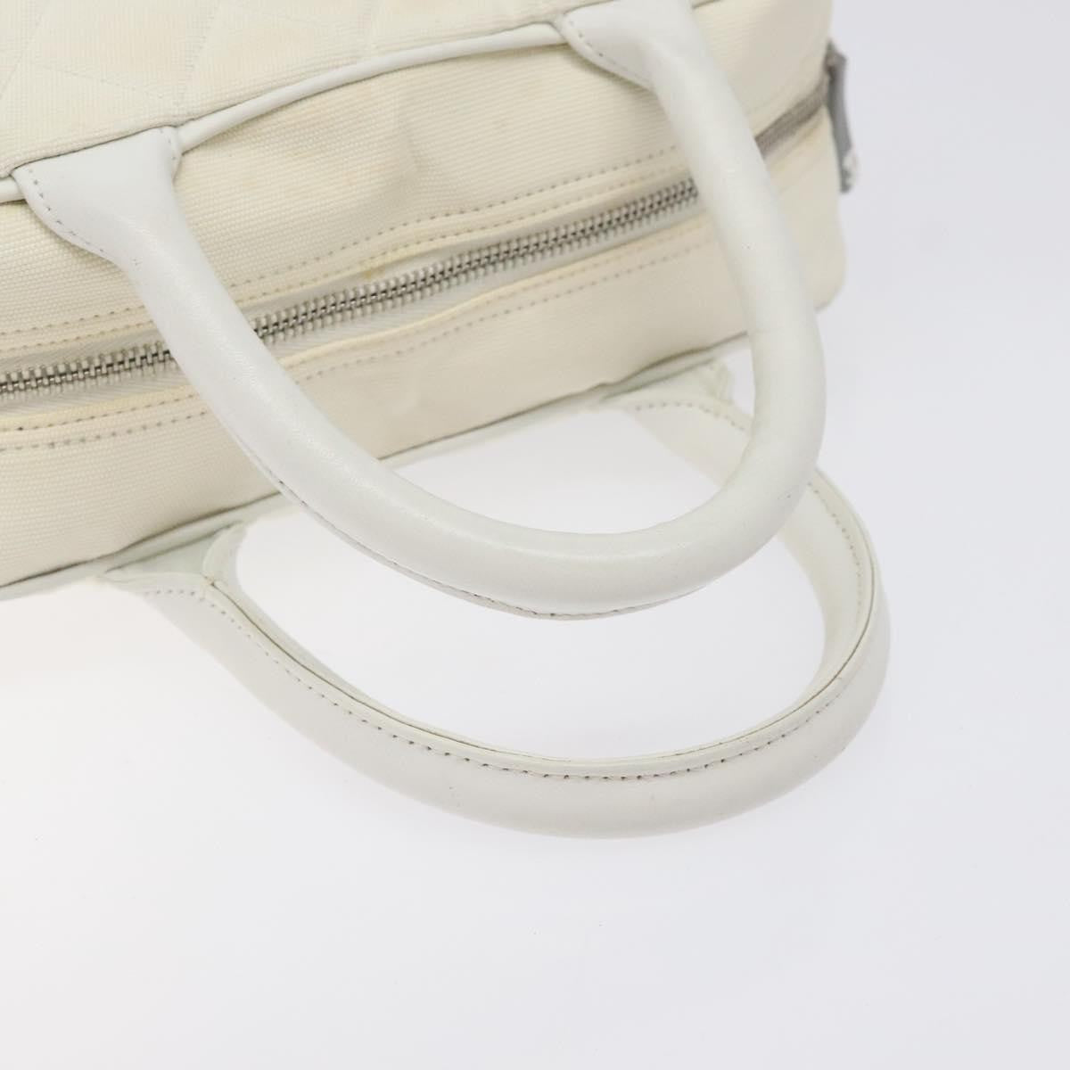 Chanel Vintage Logo Bowler Bag Quilted Canvas, WHITE, CANVAS, Handbag