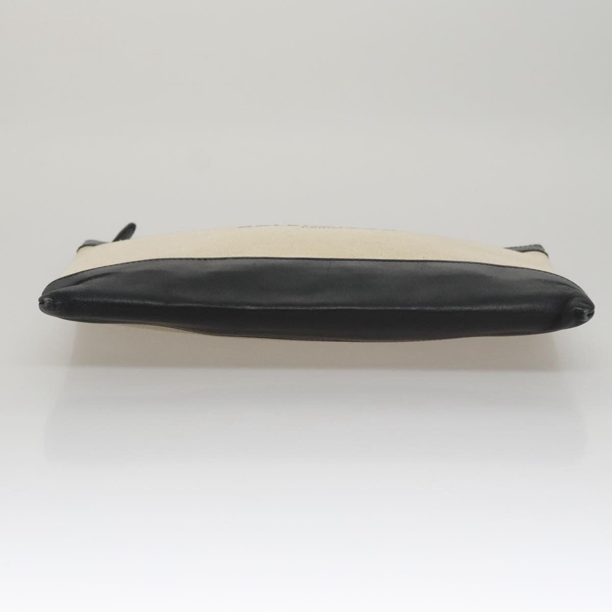 Balenciaga Navy Zip Pouch Canvas and Leather, BLACK, CANVAS, Clutche & pouche