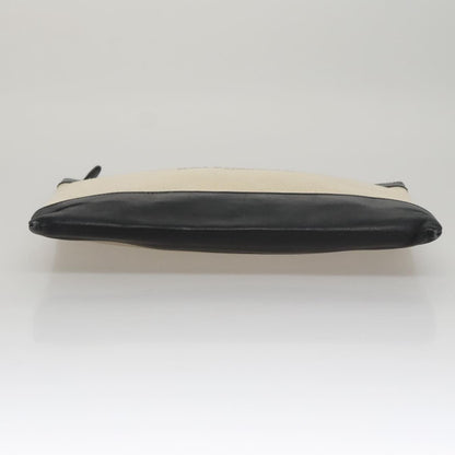 Balenciaga Navy Zip Pouch Canvas and Leather, BLACK, CANVAS, Clutche & pouche