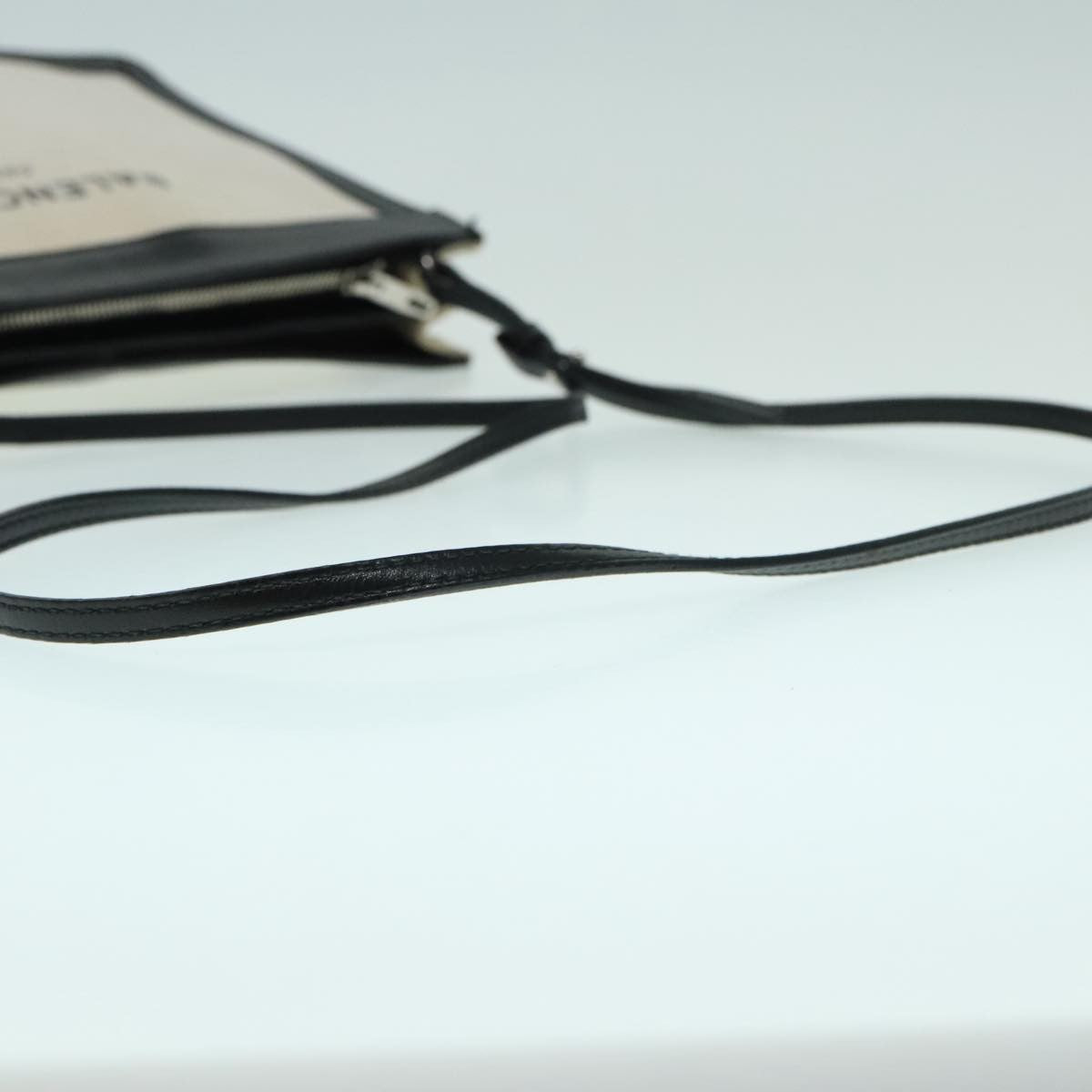 Balenciaga Navy Pochette Canvas and Leather, WHITE, CANVAS, Shoulder bag