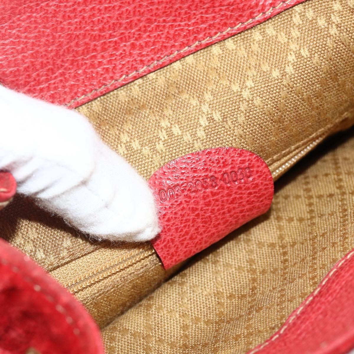 Gucci Gucci bamboo backpack daim, Red, Suede, Backpack