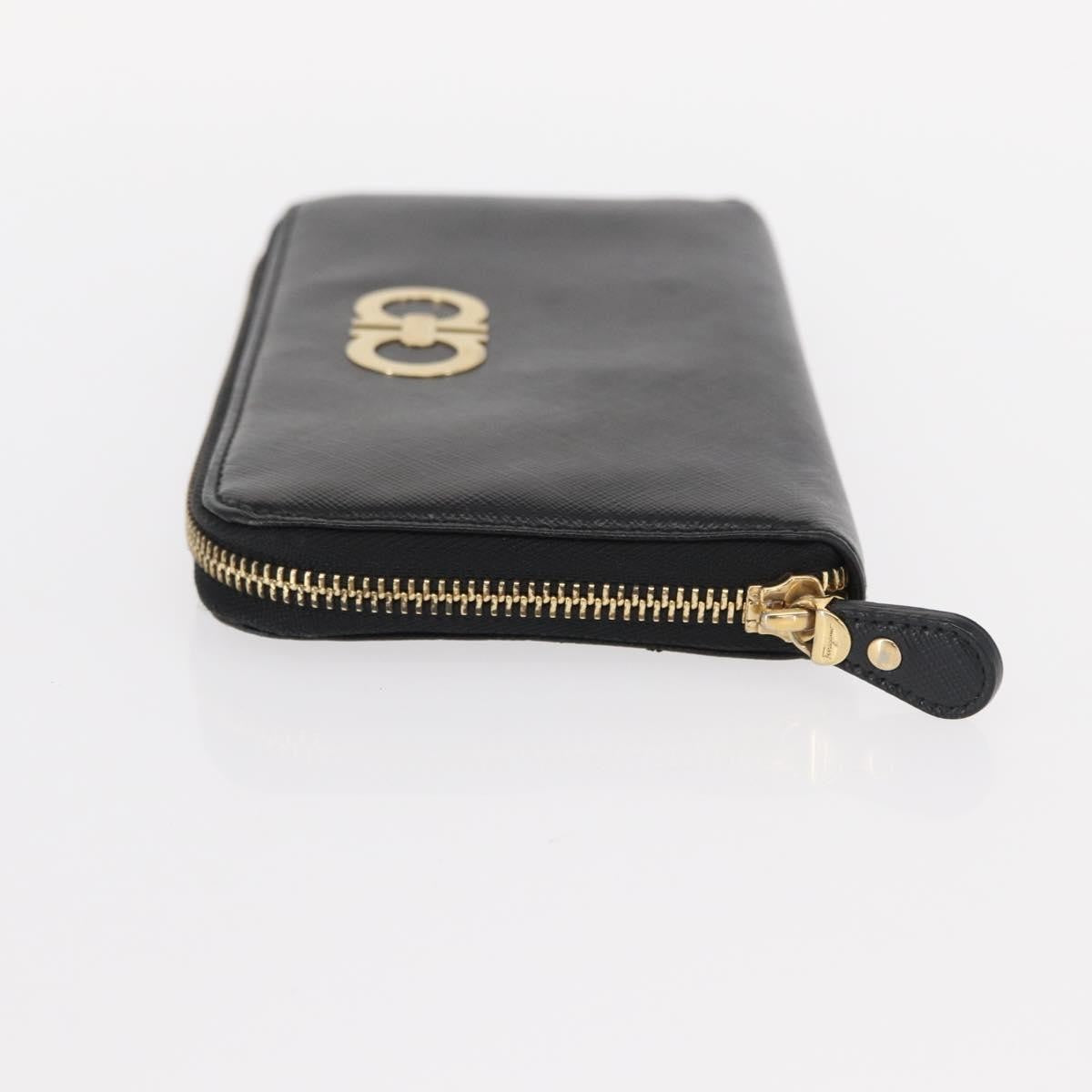 Salvatore Ferragamo Gancini Bifold Wallet Quilted Leather, BLACK, LEATHER, Wallets