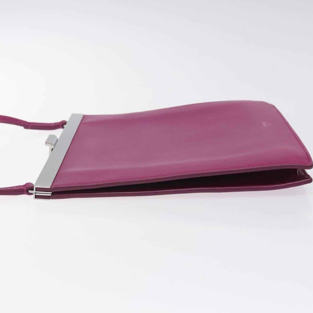 Celine Clasp Crossbody Bag Leather, PURPLE, LEATHER, Crossbody bag