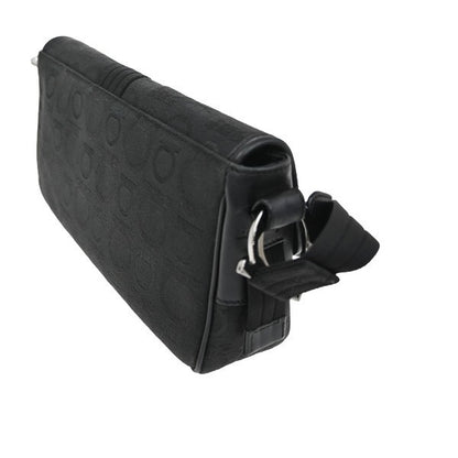 Salvatore Ferragamo Gancini Shoulder Bag Canvas, Black, Canvas, Shoulder Bag