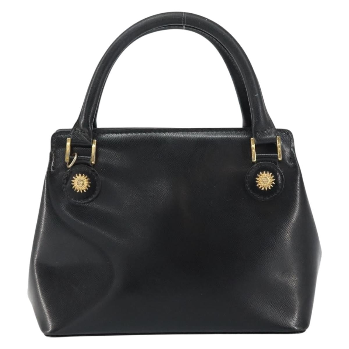 Versace Vintage Handbag Leather, BLACK, LEATHER, Handbag
