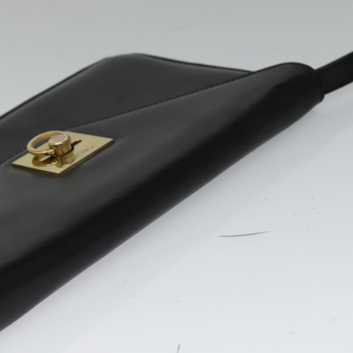 Celine Envelope Shoulder Bag Leather, BLACK, LEATHER, Shoulder bag