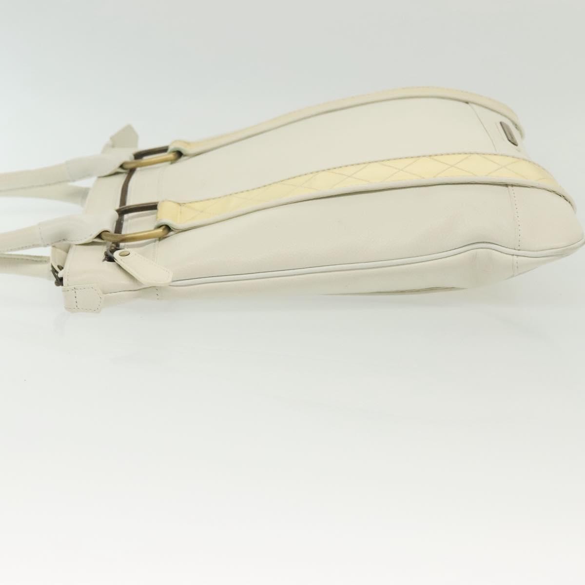 Burberry Vintage Tote Leather, WHITE, LEATHER, Tote bag