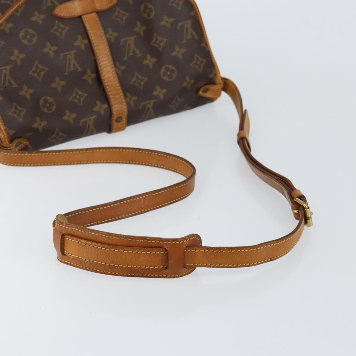 Louis Vuitton Saumur Handbag Monogram Canvas, BROWN, CANVAS, Shoulder bag