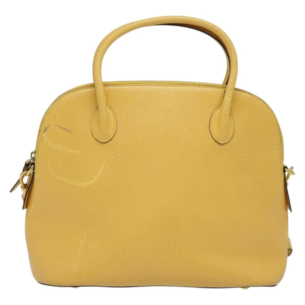 Celine Handbag Leather, YELLOW, LEATHER, Handbag