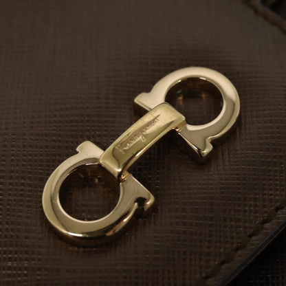 Salvatore Ferragamo Gancini Chain Shoulder bag Leather, BROWN, LEATHER, Shoulder bag