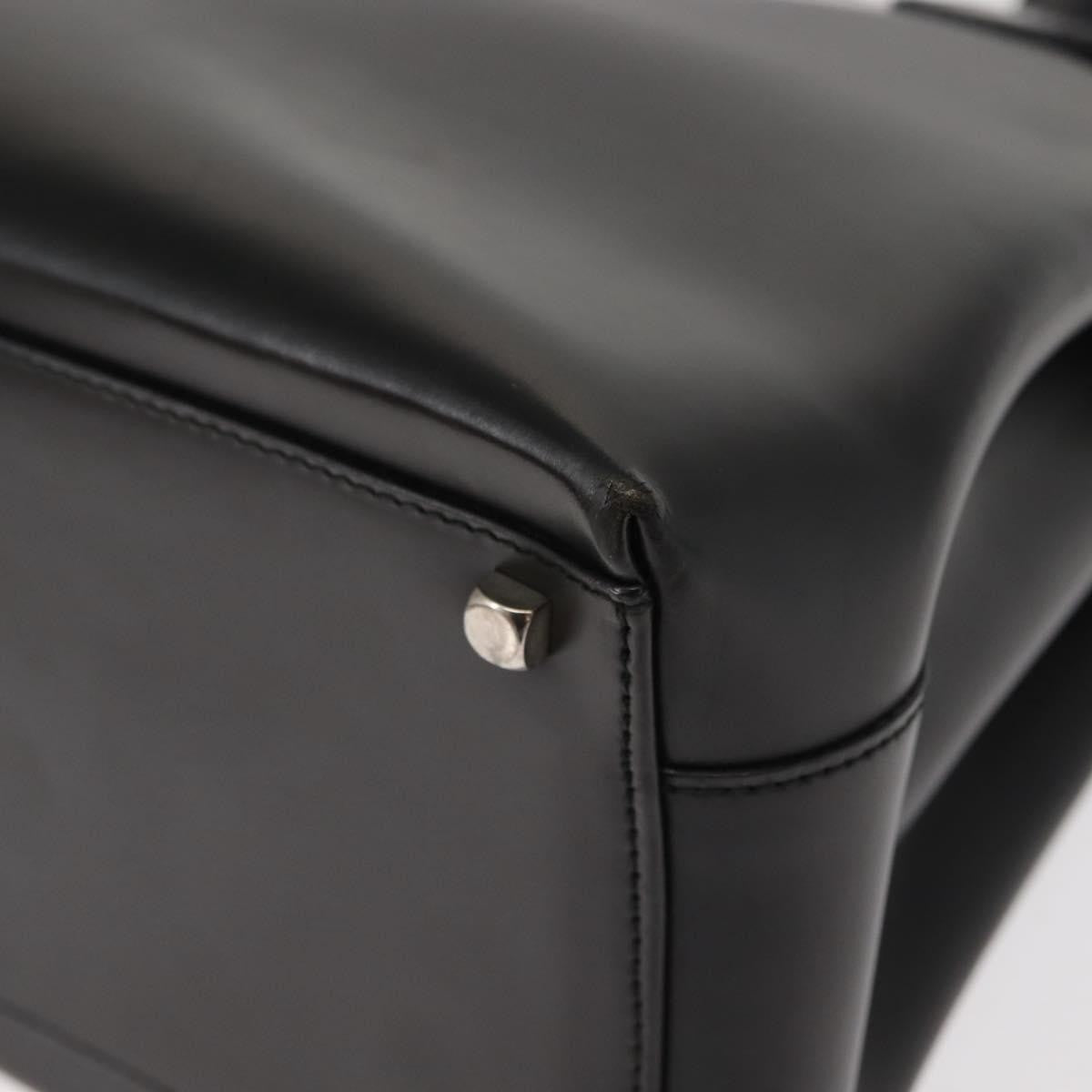 Salvatore Ferragamo Double Gancini Side Buckle Tote Leather, BLACK, LEATHER, Handbag