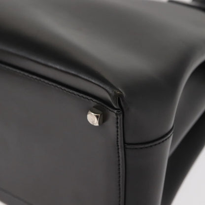 Salvatore Ferragamo Double Gancini Side Buckle Tote Leather, BLACK, LEATHER, Handbag