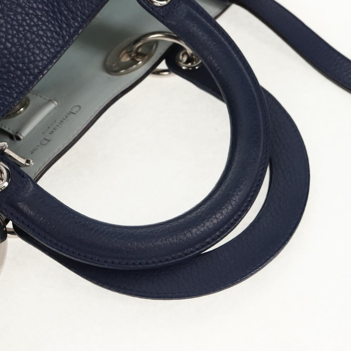 Christian Dior Diorissimo Tote Pebbled Leather, NAVY, LEATHER, Tote bag