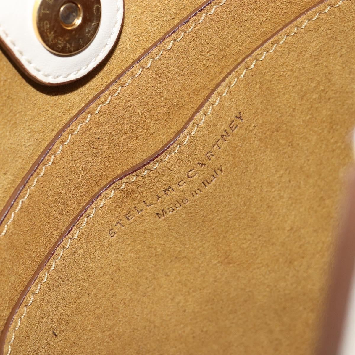 Stella McCartney Logo Crossbody Bag Perforated Faux Leather, BEIGE, LEATHER, Shoulder bag