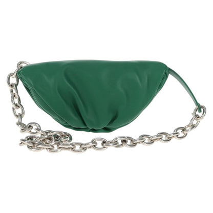 Bottega Veneta The Chain Pouch Leather, GREEN, LEATHER, Clutche & pouche