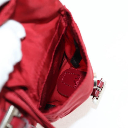 Prada Vela Double Front Pocket Backpack Tessuto with Saffiano Leather, RED, NYLON, Backpack