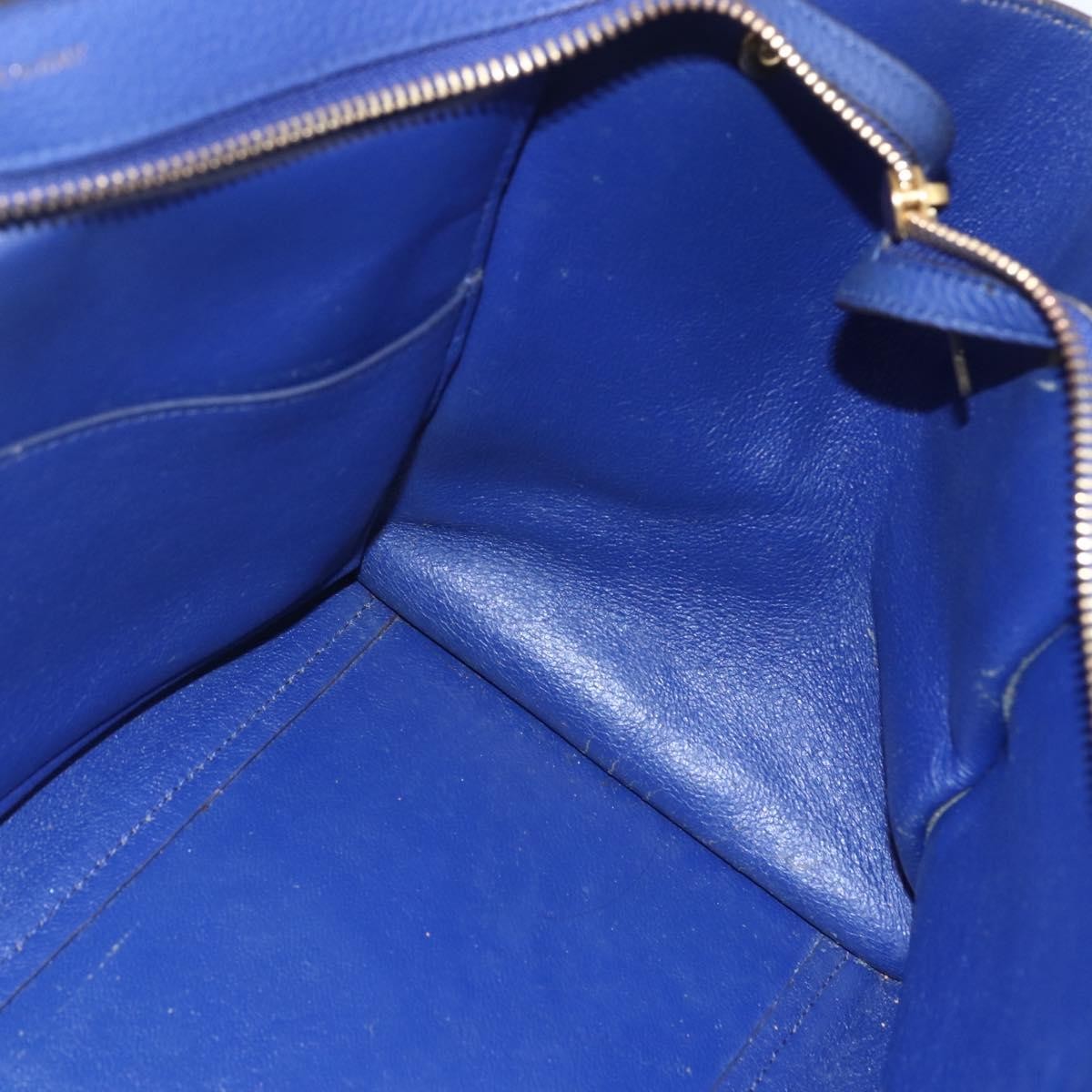 Celine Trapeze Bag Leather with Suede, BLUE, LEATHER, Handbag