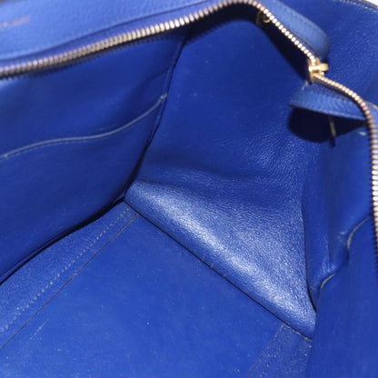 Celine Trapeze Bag Leather with Suede, BLUE, LEATHER, Handbag