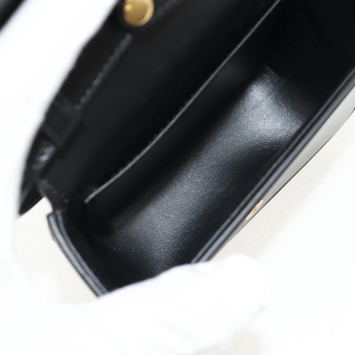 Celine Vintage Triomphe Shoulder Bag Leather, Black, Leather, Handbag