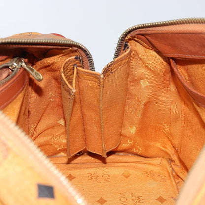 MCM Visetos Handbag Canvas and Leather, BROWN, CANVAS, Handbag