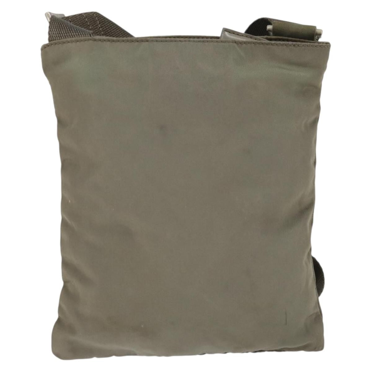 Prada Front Pocket Messenger Bag Tessuto, KHAKI, NYLON, Shoulder bag