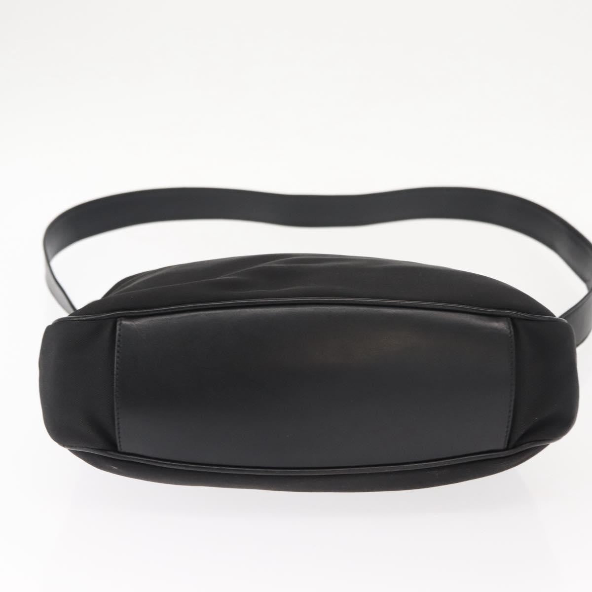Gucci Vintage Bamboo Handle Bag Nylon, Black, Nylon, Handbag