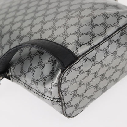 Celine Vintage Macadam Backpack Canvas and Leather, SILVER, PVC, Backpack