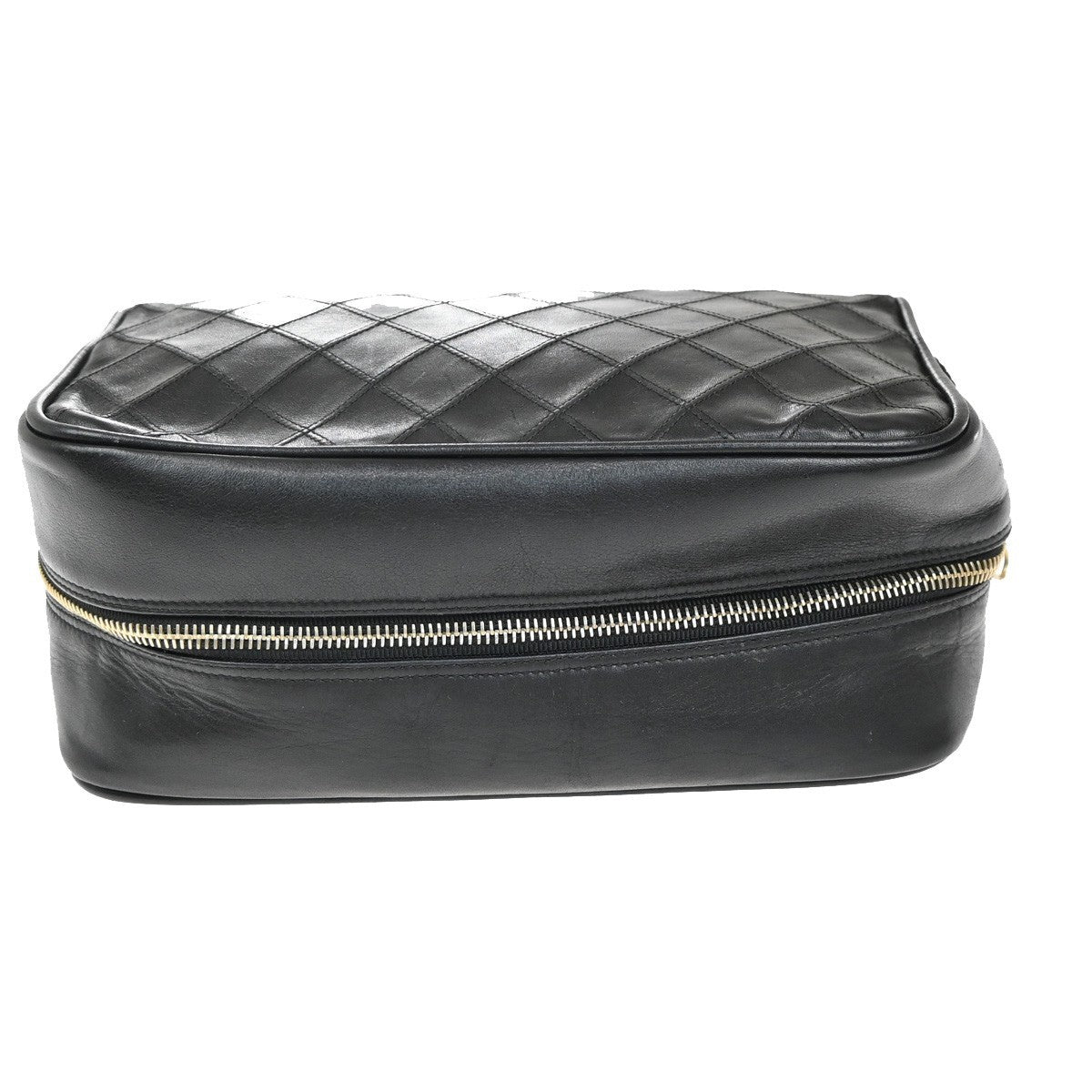 Chanel Vintage Diamond CC Camera Bag Quilted Caviar, BLACK, LEATHER, Clutche & pouche