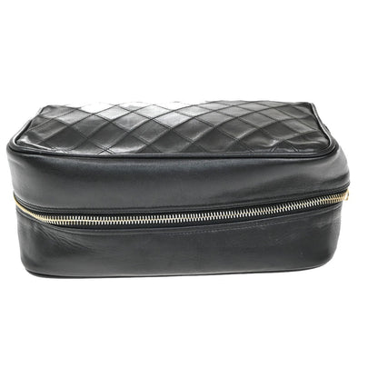 Chanel Vintage Diamond CC Camera Bag Quilted Caviar, BLACK, LEATHER, Clutche & pouche