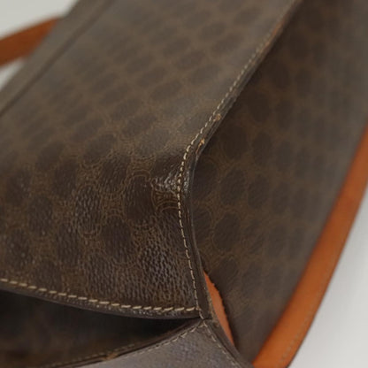 Celine Macadam Handbag Macadam with leather, BROWN, CANVAS, Handbag