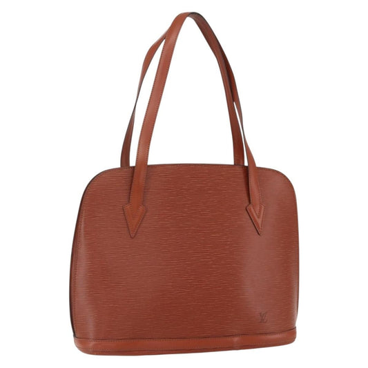 Louis Vuitton Lussac Handbag Epi Leather, BROWN, LEATHER, Shoulder bag