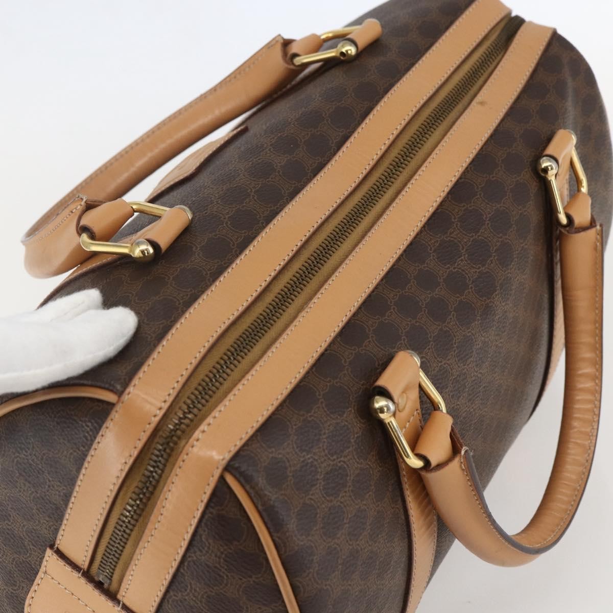 Celine Vintage Macadam Boston bag Canvas, BROWN, CANVAS, Travel bag