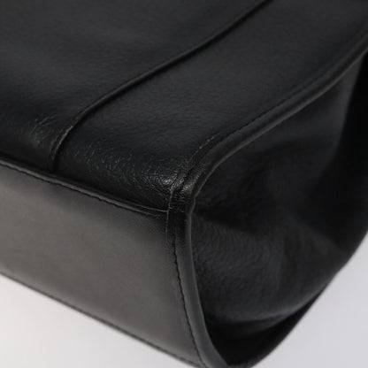 Burberry Convertible Briefcase Leather with London Check Coated Canvas, BLACK, LEATHER, Briefcase