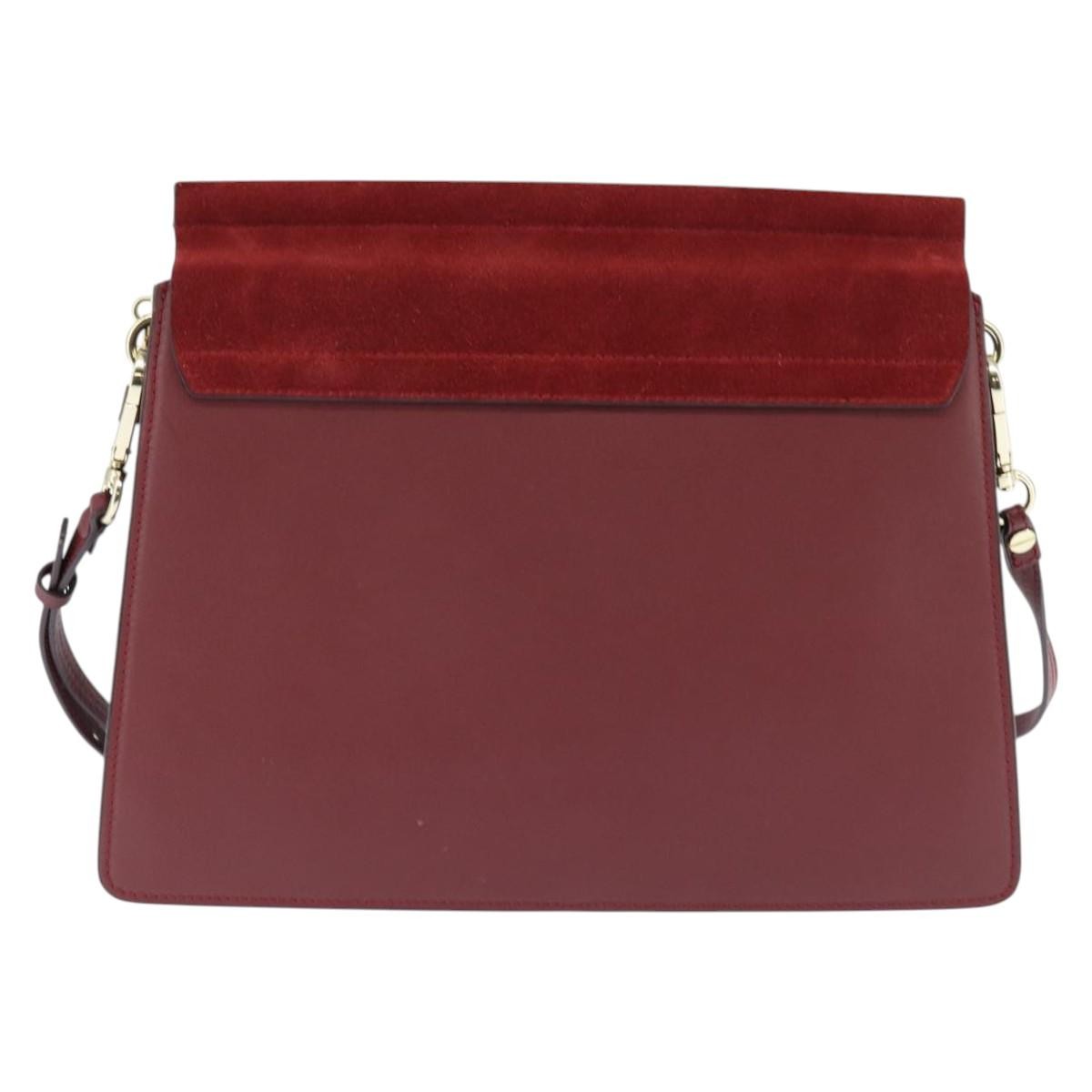 Chloe Faye Shoulder Bag Leather and Suede, RED, SUEDE, Shoulder bag
