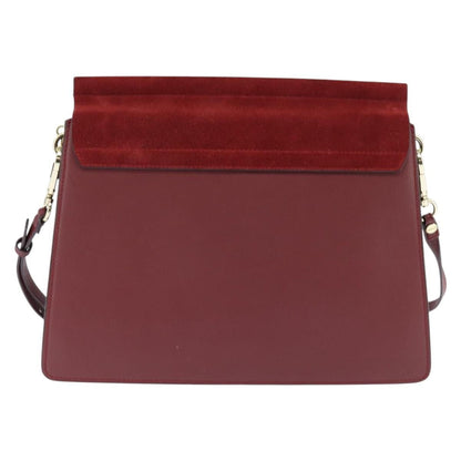 Chloe Faye Shoulder Bag Leather and Suede, RED, SUEDE, Shoulder bag