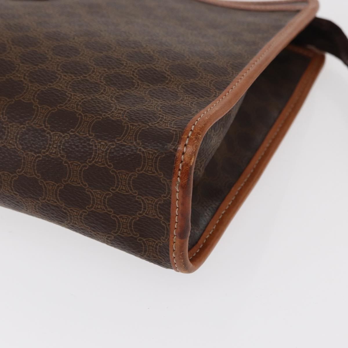 Celine Macadam Pochette Canvas and Leather, BROWN, CANVAS, Clutche & pouche