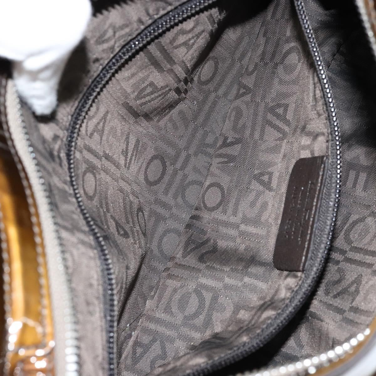 Salvatore Ferragamo Gancini handbag Patent leather, BROWN, PATENT_LEATHER, Handbag