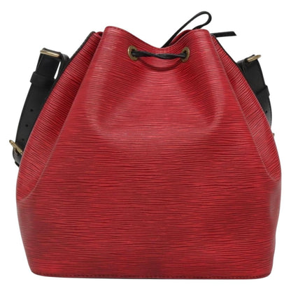 Louis Vuitton Petit Noe Handbag Two Tone Epi Leather, RED, LEATHER, Handbag
