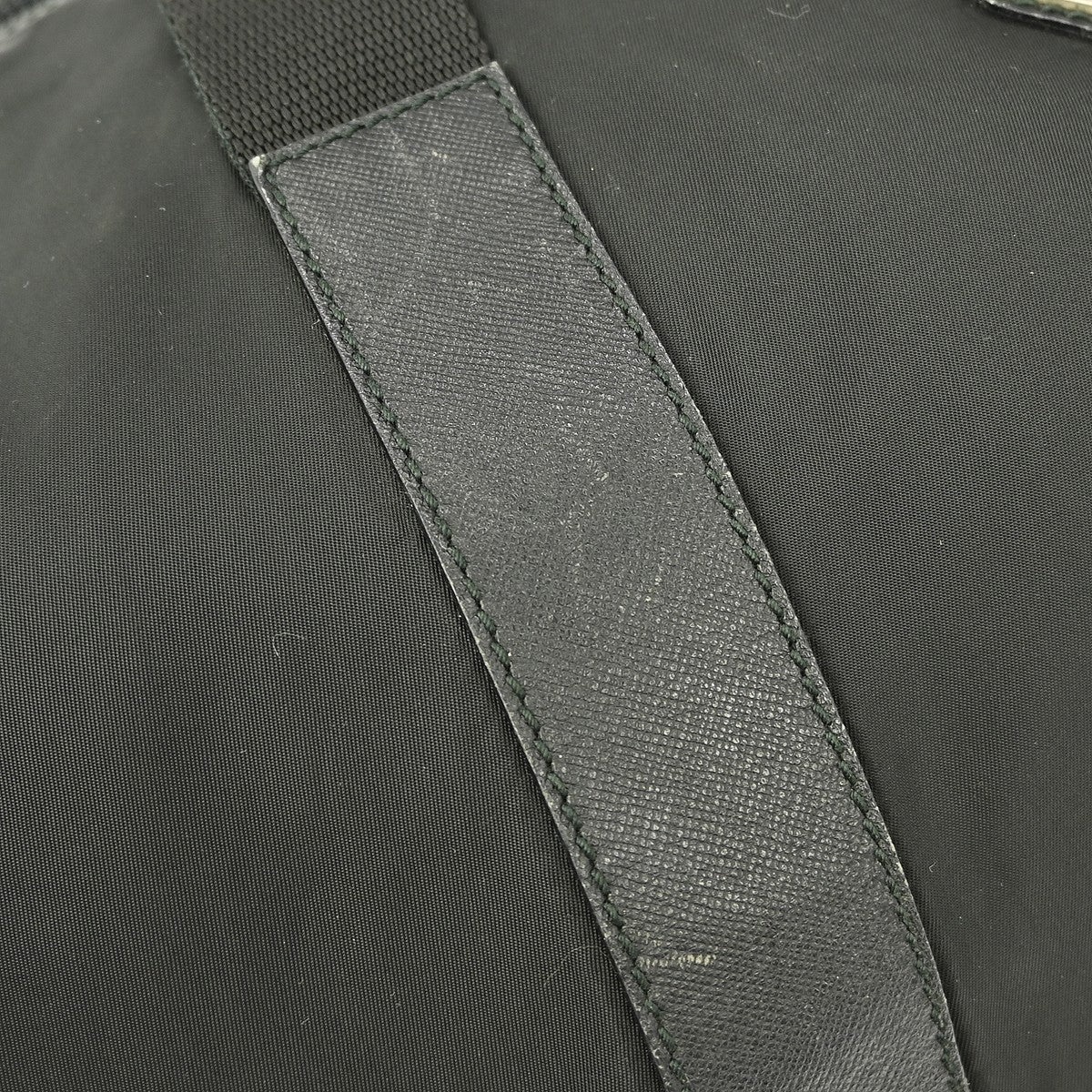 Prada Weekend Duffle Bag Tessuto with Saffiano Leather, BLACK, NYLON, Travel bag