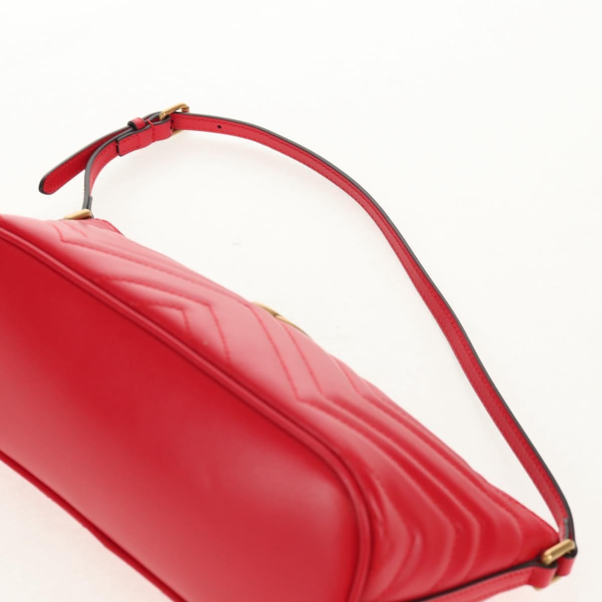 Gucci GG Marmont Pochette Shoulder Bag Matelasse Leather, RED, LEATHER, Clutche & pouche