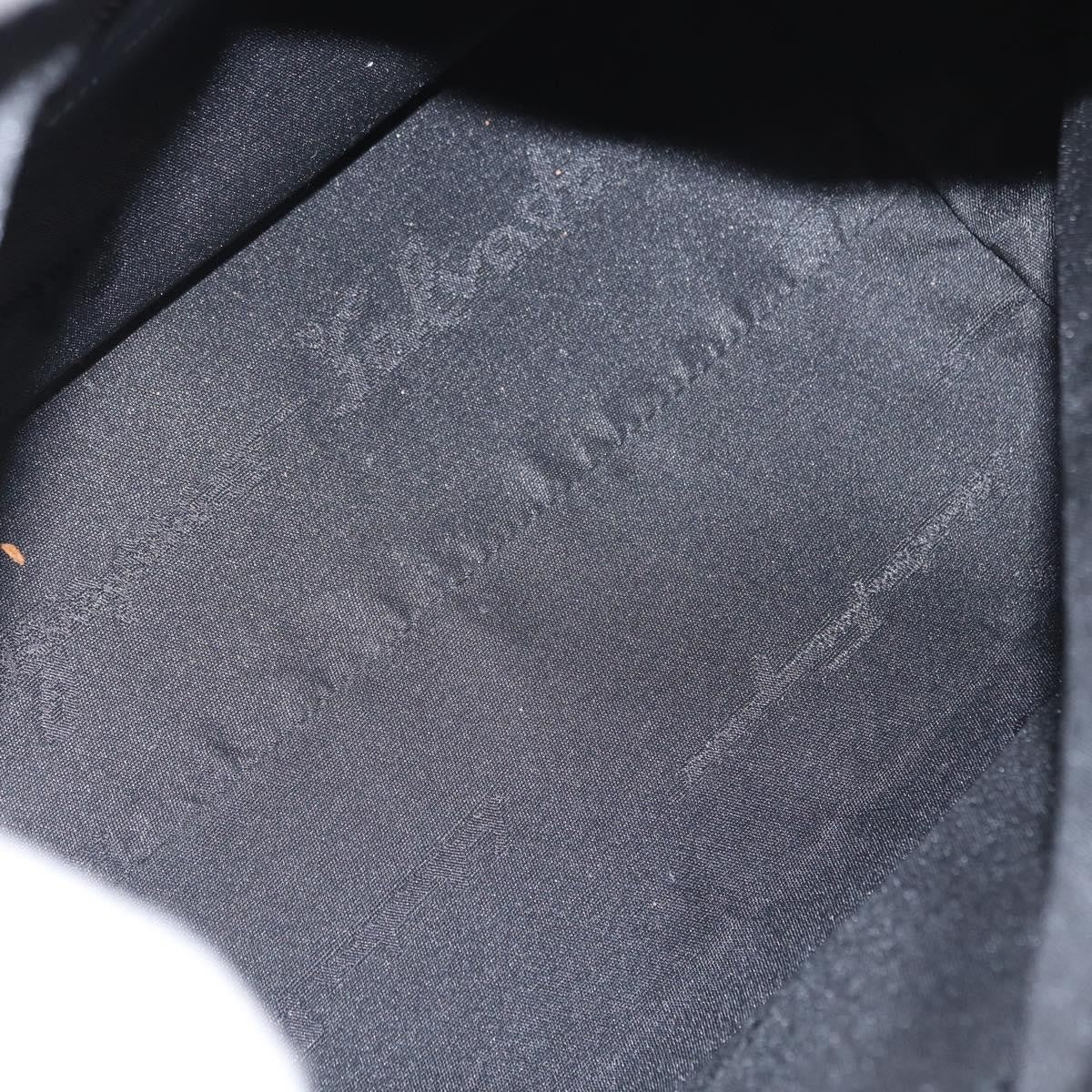 Salvatore Ferragamo Gancini Shoulder Bag Nylon, BLACK, LEATHER, Shoulder bag