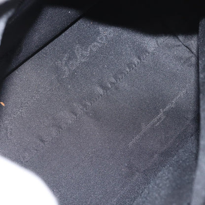 Salvatore Ferragamo Gancini Shoulder Bag Nylon, BLACK, LEATHER, Shoulder bag