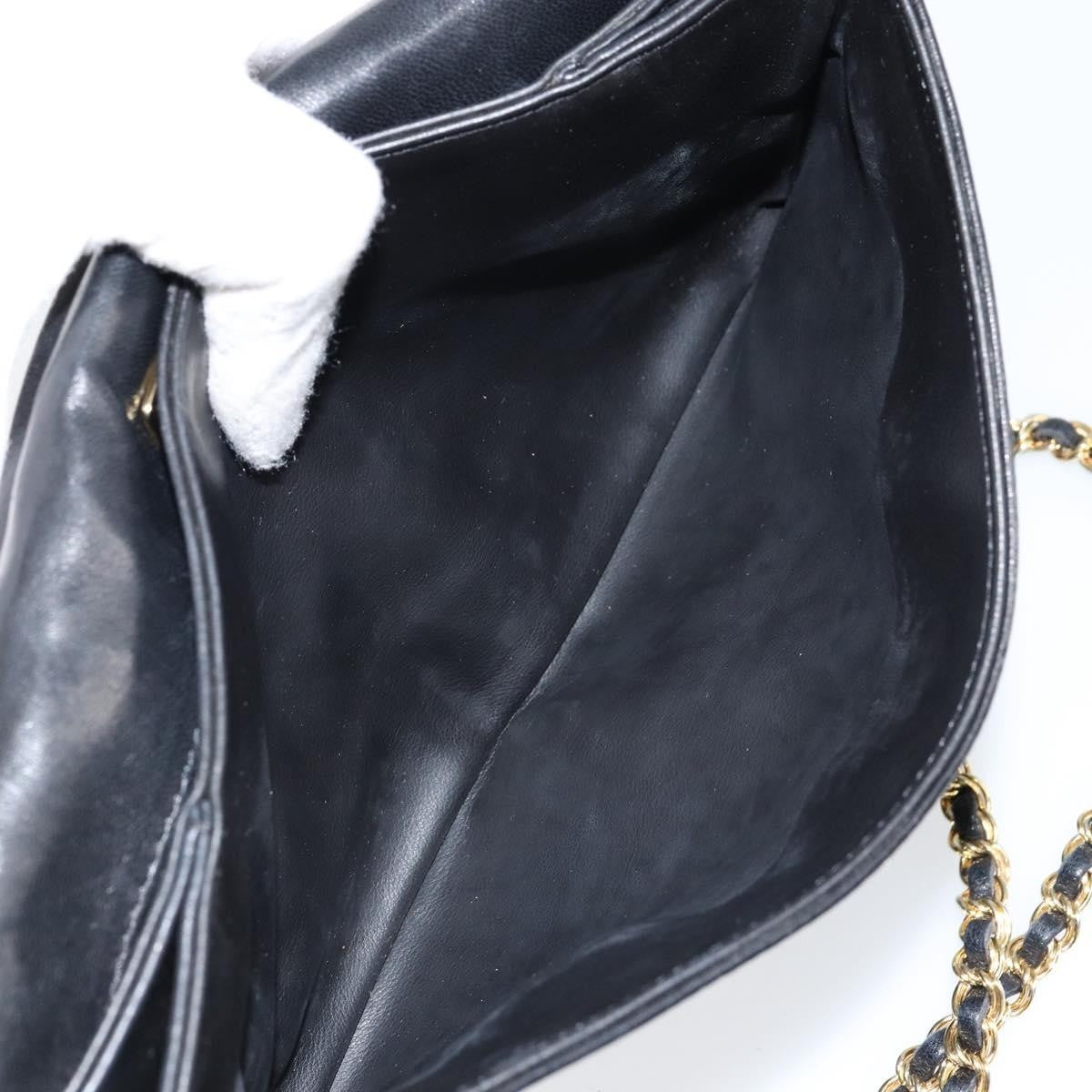 Bally Vintage Chain Shoulder Bag Quilted Leather, BLACK, LEATHER, Shoulder bag