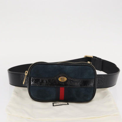Gucci Ophidia Belt Bag Suede, NAVY, SUEDE, Shoulder bag