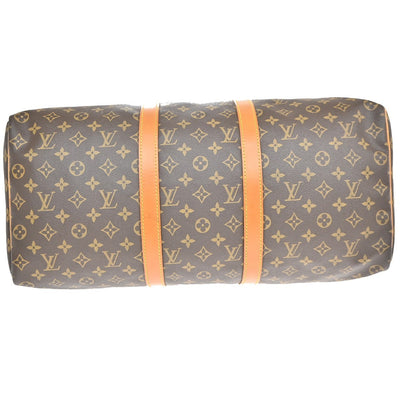 Louis Vuitton Keepall Bag Monogram Canvas, BROWN, CANVAS, Travel bag