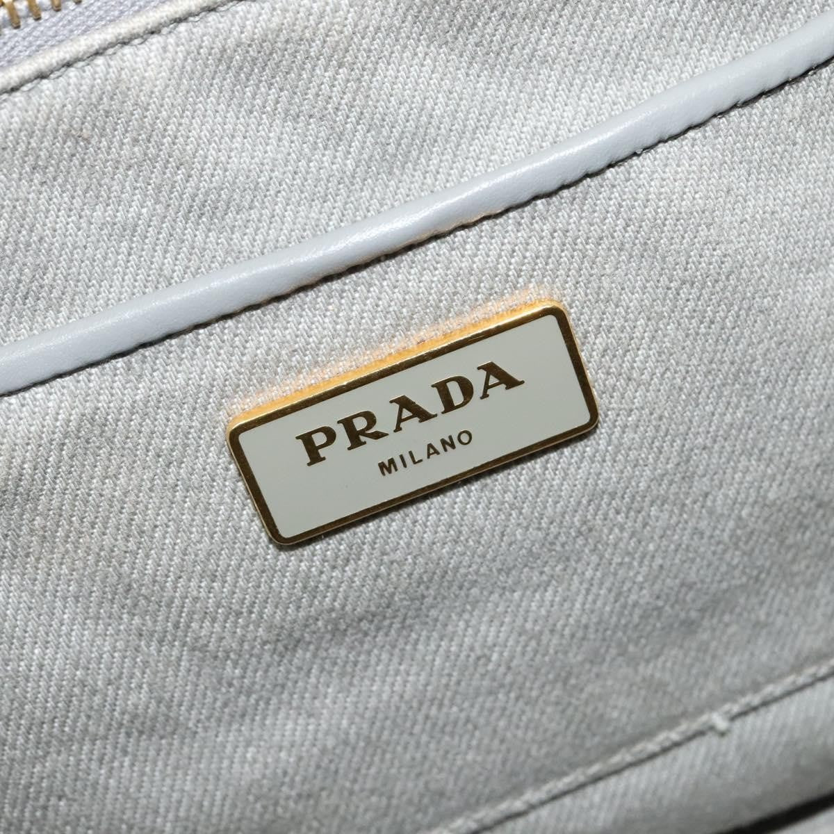 Prada Canapa Tote Canvas, GRAY, CANVAS, Tote bag