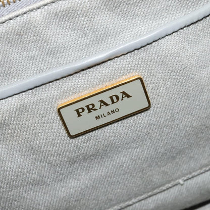 Prada Canapa Tote Canvas, GRAY, CANVAS, Tote bag